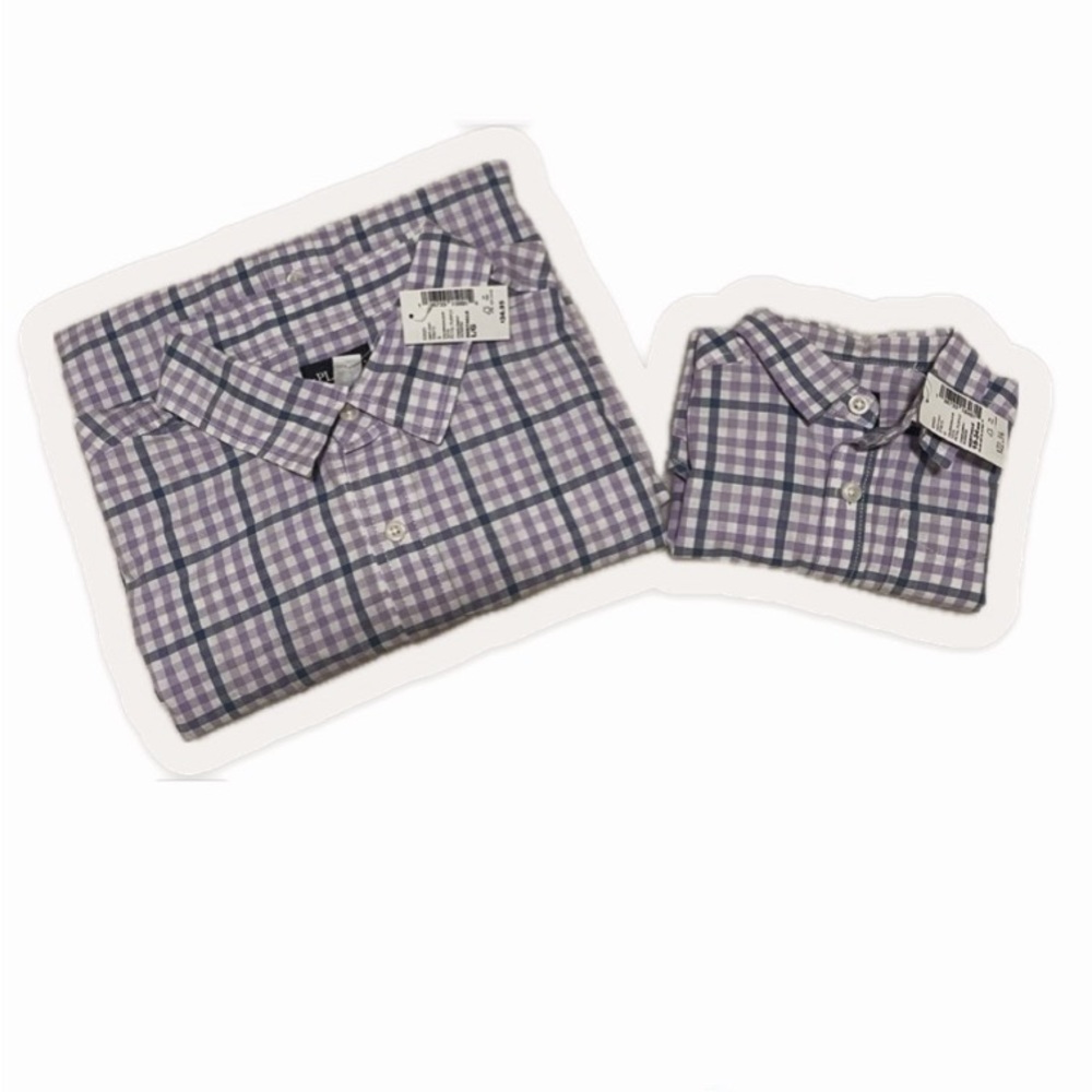🆕 The Children’s Place, “Dad & Me” Gingham Poplin Button Shirts - Petal Purple